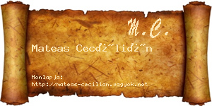 Mateas Cecílián névjegykártya